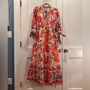 FARM Rio “Spring Bananas” Vibrant Floral Maxi Dress NWT sz M